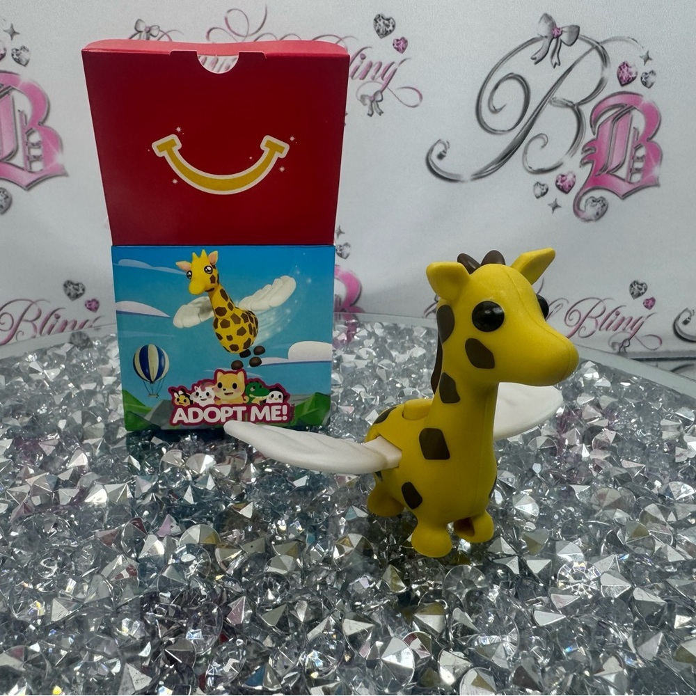 McDonald’s adopt me giraffe Flying Giraffe Toy - Yellow and White brand new